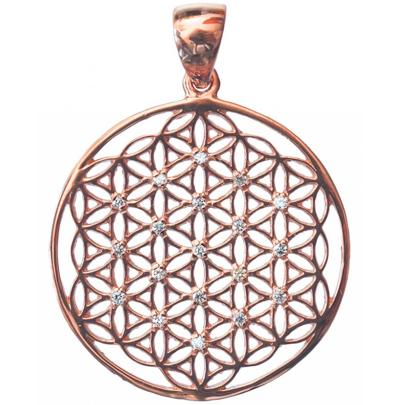 Anhänger Blume des Lebens vergoldet (2) aus 925 Silber