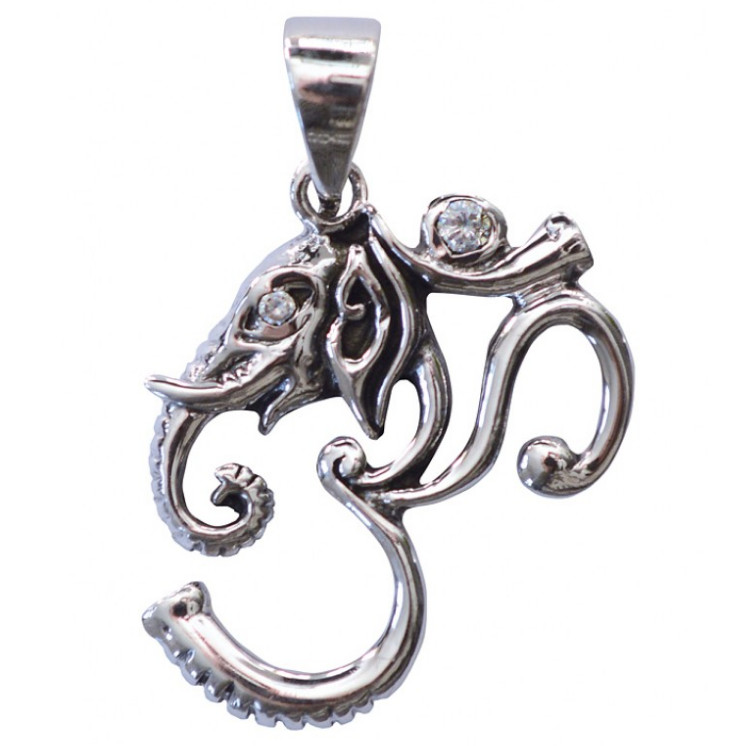 Anhänger Om-Elefant aus 925 Silber