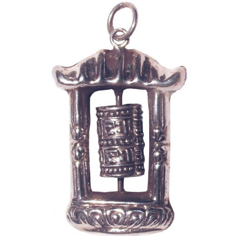 Anhänger Tibetische Gebetsmühle aus 925 Silber