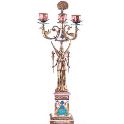 Kerzenleuchter mit Engel dreiarmig (2) 57x20x20cm
