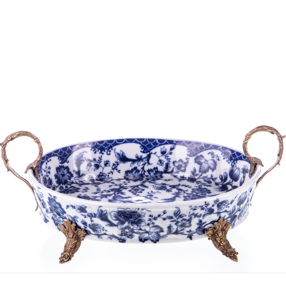 Prunkschale Jardinière Blau 13x40x24cm