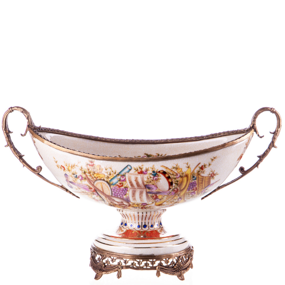 Prunkschale Jardinière Musik und Früchte 23x38x15cm