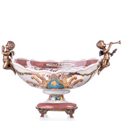 Prunkschale Jardinière mit Engeln 21x31x14cm