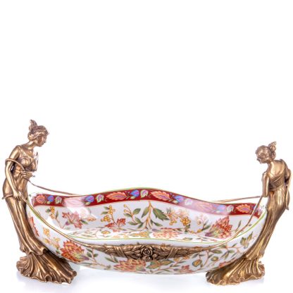 Prunkschale Jardinière mit Frauen 21x40x22cm