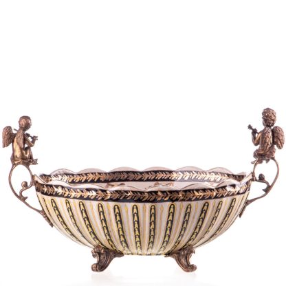 Prunkschale Jardinière mit musizierenden Engeln (2) 25x42x22cm2