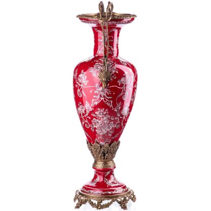 Prunkvase mit Blumen rot 47x21x15cm2