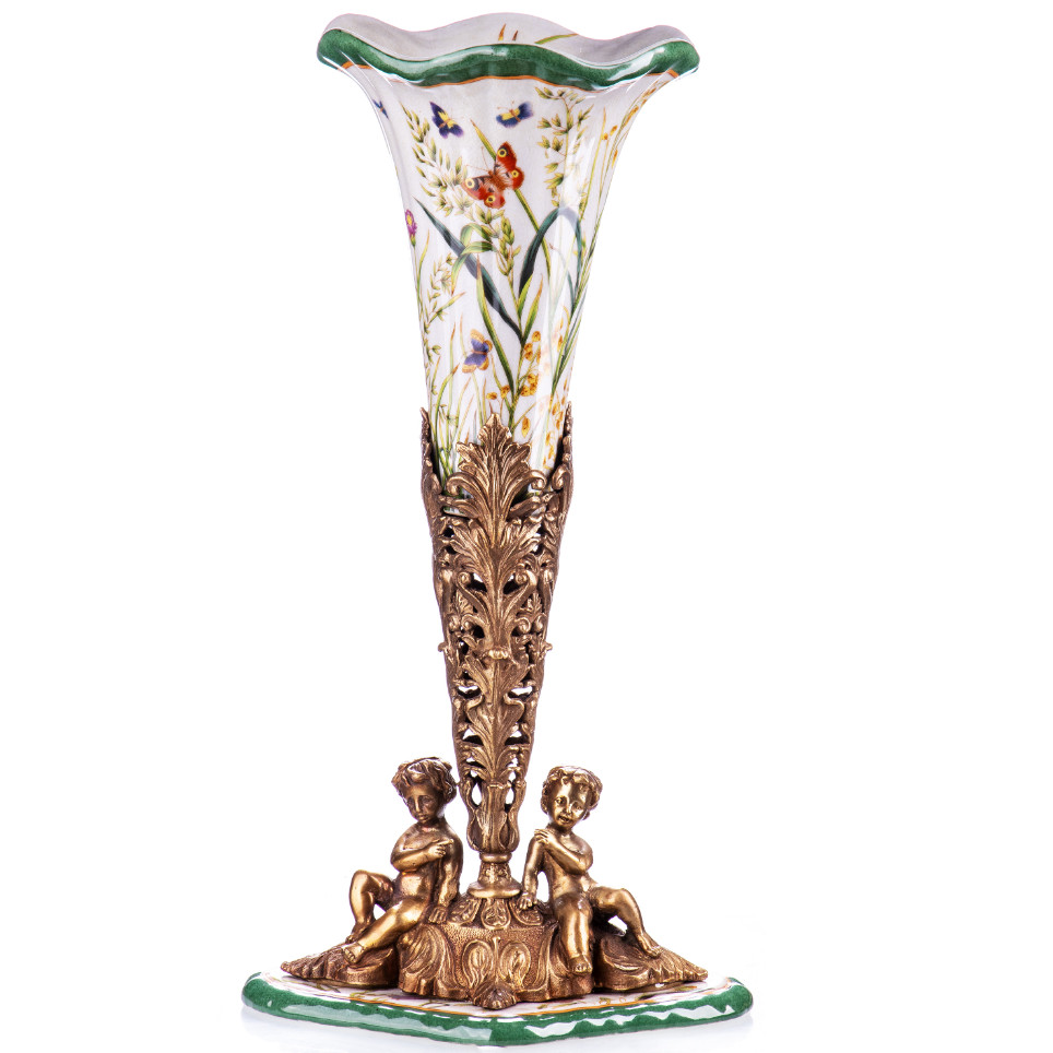 Prunkvase mit Jungen 40x21x15cm Prunkvase mit Jungen 40x21x15cm