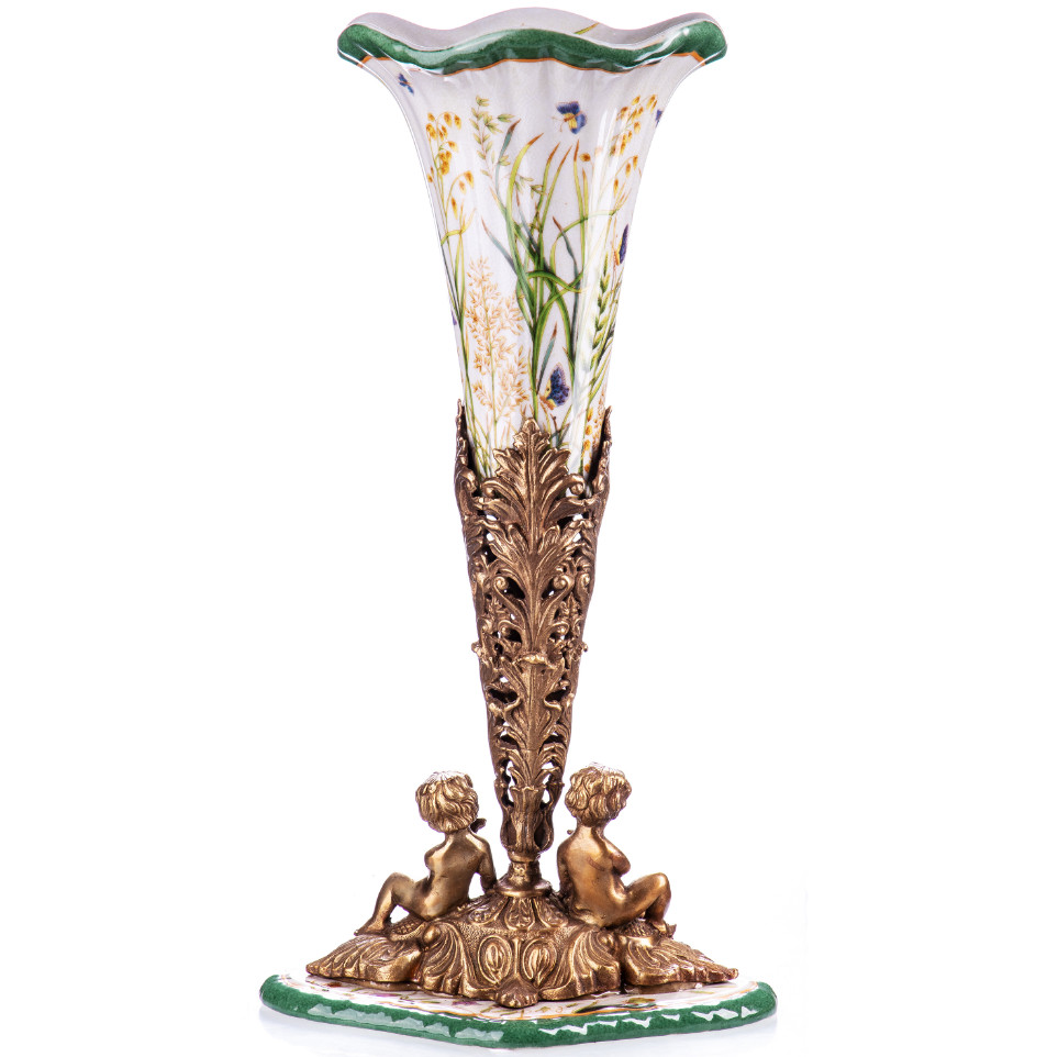 Prunkvase mit Jungen 40x21x15cm2 Prunkvase mit Jungen 40x21x15cm2