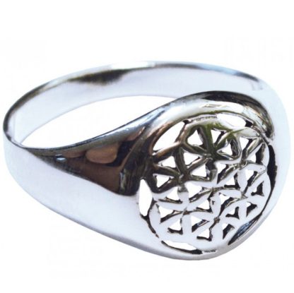 Ring Blume des Lebens klein aus 925 Silber