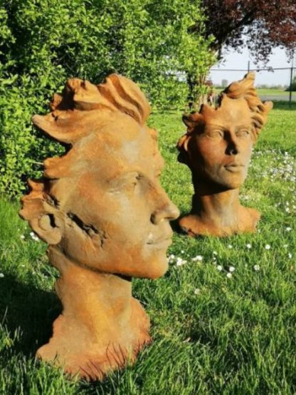 Gesicht "Frau" (2) Steinguss Edition Oxid mittel – Bild 3