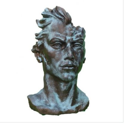 Gesicht Mann (2) Steinguss Bronze Effekt mittel