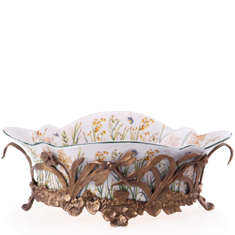 Prunkschale Jardinière Blumenwiese 15x40x20cmcm Prunkschale Jardinière Blumenwiese 15x40x20cmcm