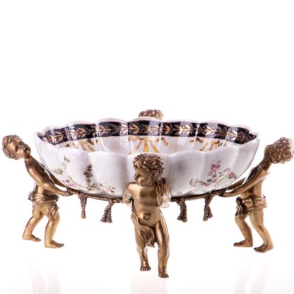Prunkschale Jardinière Vier Engel 17x41x36cm
