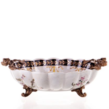 Prunkschale Jardinière mit Blumen 12x36x26cm