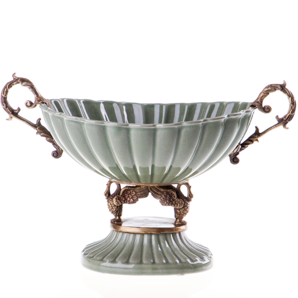 Schale mit Schwänen-schlicht-19x28x16cm Schale mit Schwänen-schlicht-19x28x16cm