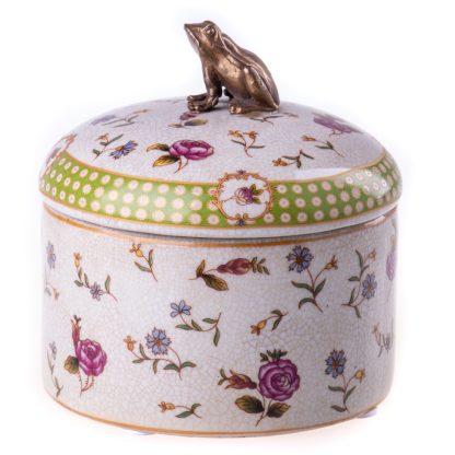 Bonbonniere Dose mit Frosch 13x12x12cm
