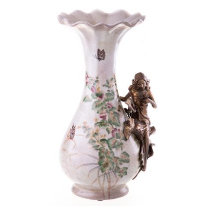 Jugendstil Vase Jungfrau und Blumen (3) 30x17x15cm