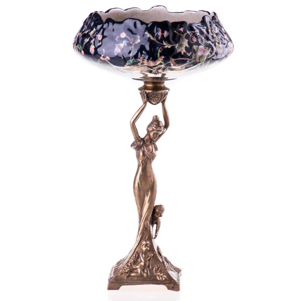 Prunkschale Jardinière Frau mit Kind (2) 34x21x21cm Prunkschale Jardinière Frau mit Kind (2) 34x21x21cm