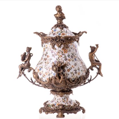 Prunkvase Deckelvase Jungfrauen und Engel (2) 55x42x32cm2