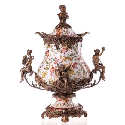 Prunkvase Deckelvase Jungfrauen und Engel (4) 55x42x32cm2