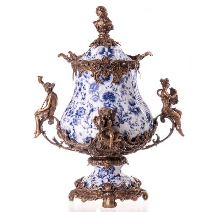 Prunkvase Deckelvase Jungfrauen und Engel 55x42x32cm2