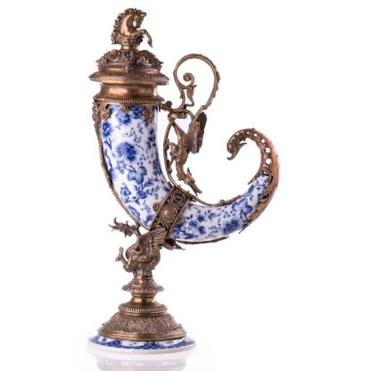 Prunkvase Deckelvase Pferd und Fabelwesen (4) 55x30x18cm