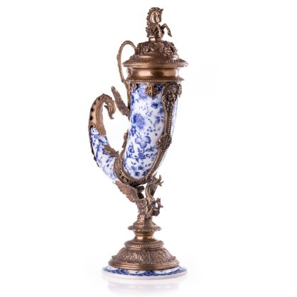 Prunkvase Deckelvase Pferd und Fabelwesen (4) 55x30x18cm2