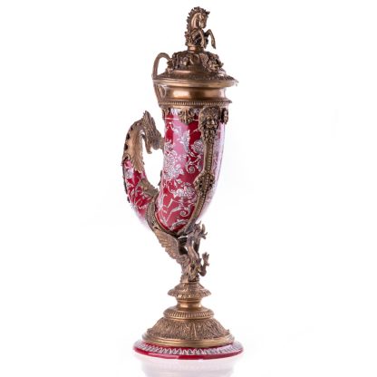Prunkvase Deckelvase Pferd und Fabelwesen (5) 55x30x18cm2
