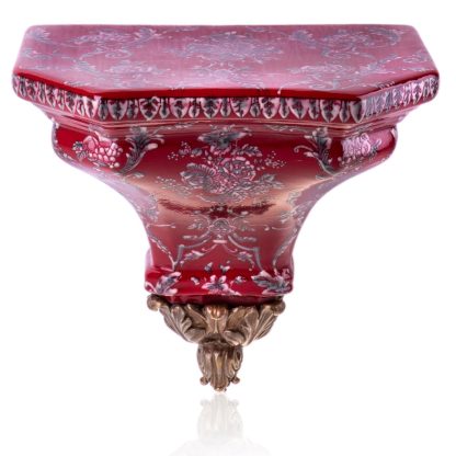 Wandkonsole mit Blumen rot 22x22x15cm