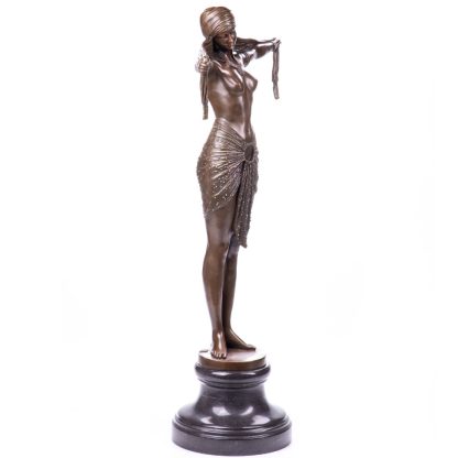 Art Deco Bronze Figur Tänzerin Scarf Dancer nach D.H.Chiparus 74x47x19cm2