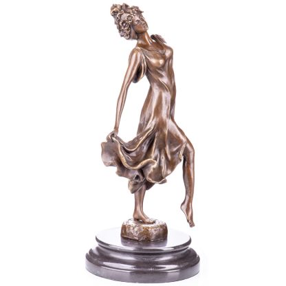 Bronze Figur Art Deco - Frau mit Kleid 35x16x16cm2