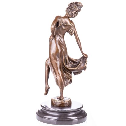 Bronze Figur "Art Deco - Frau mit Kleid" 35x16x16cm – Bild 3