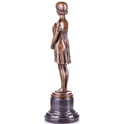 Bronze Figur Art Deco Mädchen "Die Unschuld" nach D.H.Chiparus 36x10x10cm – Bild 3