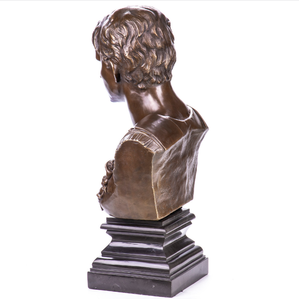 Bronze Figur Büste Römischer Kaiser Oktavian Augustus 84x50x27cm3 Bronze Figur Büste "Römischer Kaiser Oktavian Augustus" 84x50x27cm – Bild 3