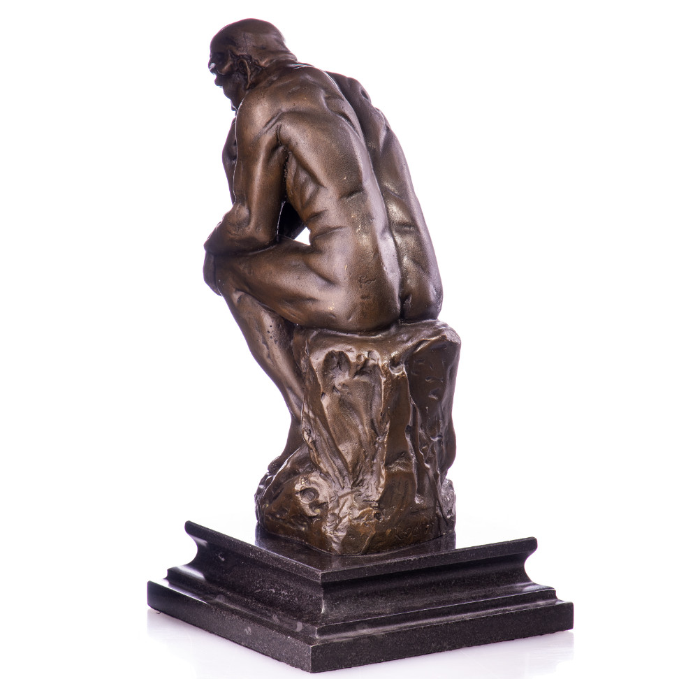 Bronze Figur Denker nach Rodin 26x14x14cm3 Bronze Figur "Denker" nach Rodin 26x14x14cm – Bild 3