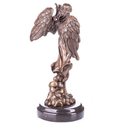 Bronze Figur Engel mit Lyra 30x13x13cm2