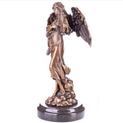 Bronze Figur "Engel mit Lyra" 30x13x13cm – Bild 3
