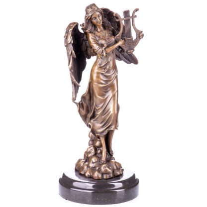 Bronze Figur "Engel mit Lyra" 30x13x13cm – Bild 4