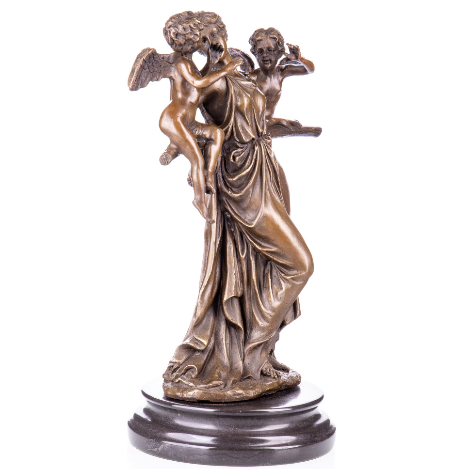 Bronze Figur Frau mit Engeln 32x22x16cm2 Bronze Figur Frau mit Engeln 32x22x16cm2