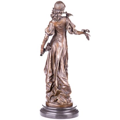 Bronze Figur "Frau mit Vögeln" 47x16x18cm – Bild 4