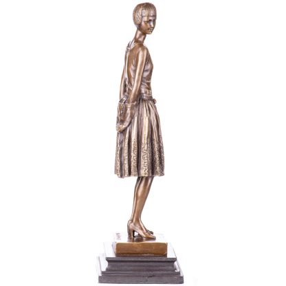 Bronze Figur Frau stehend 42x13x13cm2
