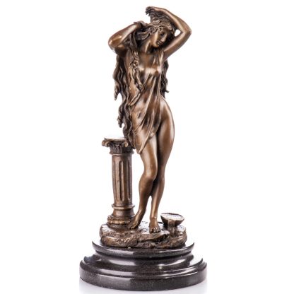 Bronze Figur Griechische Göttin badend 32x14x14cm