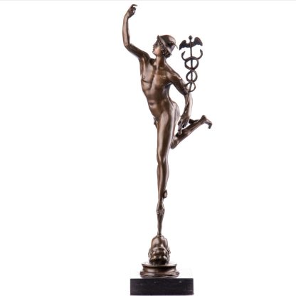 Bronze Figur Götter Götterbote Hermes 53x20x23cm