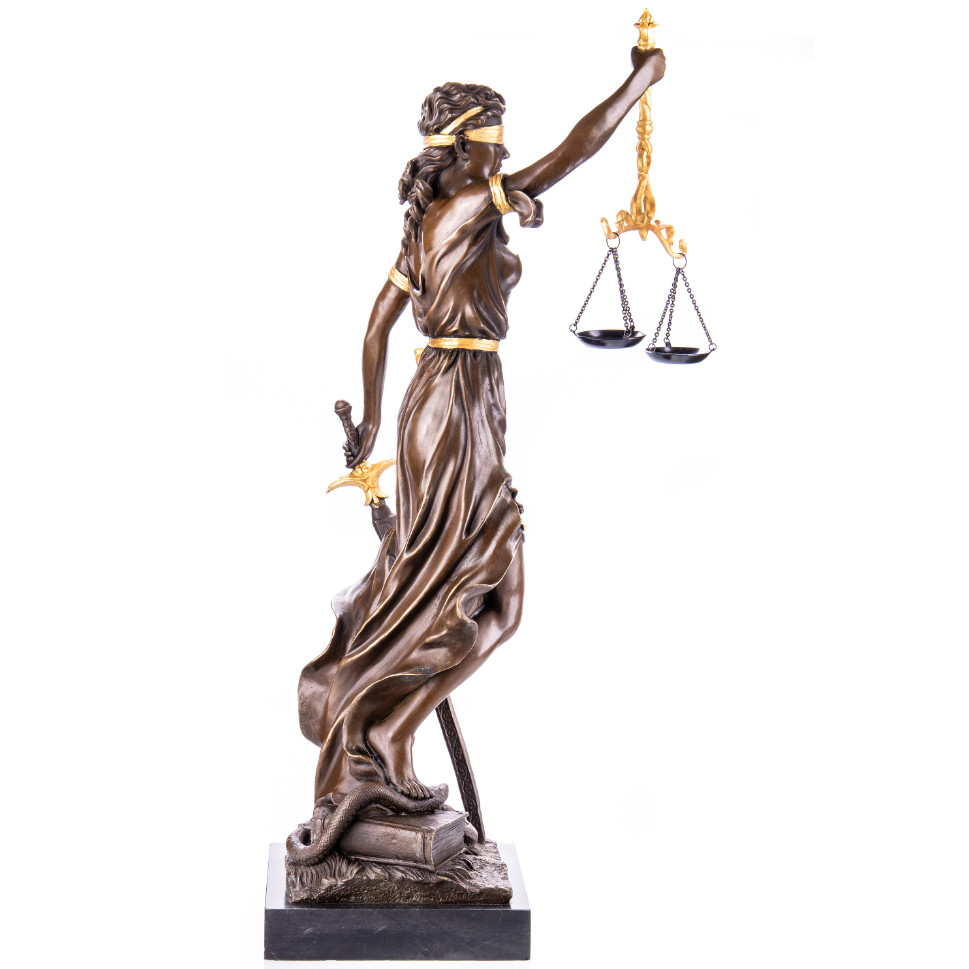 Bronze Figur Götter Justitia mit goldener Bemalung 75x26x36cm3 Bronze Figur Götter "Justitia" mit goldener Bemalung 75x26x36cm – Bild 3