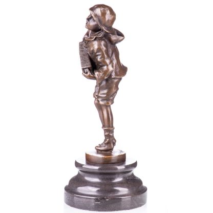 Bronze Figur Junge mit Akkordeon Lazzarone nach Chiparus 24x11x11cm2