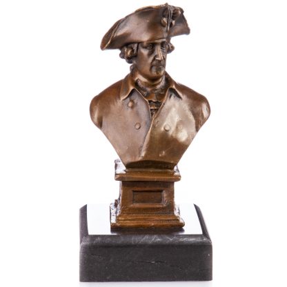 Bronze Figur König Friedrich II Der Alte Fritz Büste 19x10x9cm
