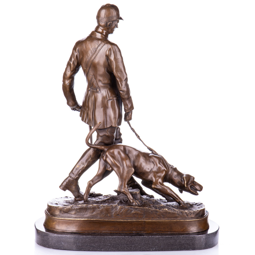 Bronze Figur Mann - Jäger mit Jagdhund 46x35x20cm3 Bronze Figur "Mann - Jäger mit Jagdhund" 46x35x20cm – Bild 3