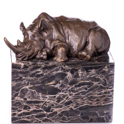 Bronze Figur Nashorn liegend 12x14x8cm