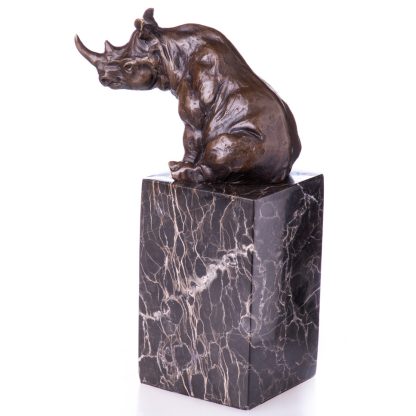 Bronze Figur Nashorn sitzend 22x15x8cm2