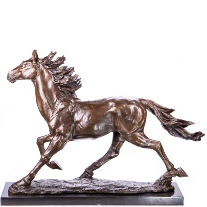 Bronze Figur Pferd trabend 90x120x35cm2